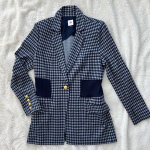 Cabi | The Explorer Check Up Blazer Blue Plaid Button Closure Size Medium